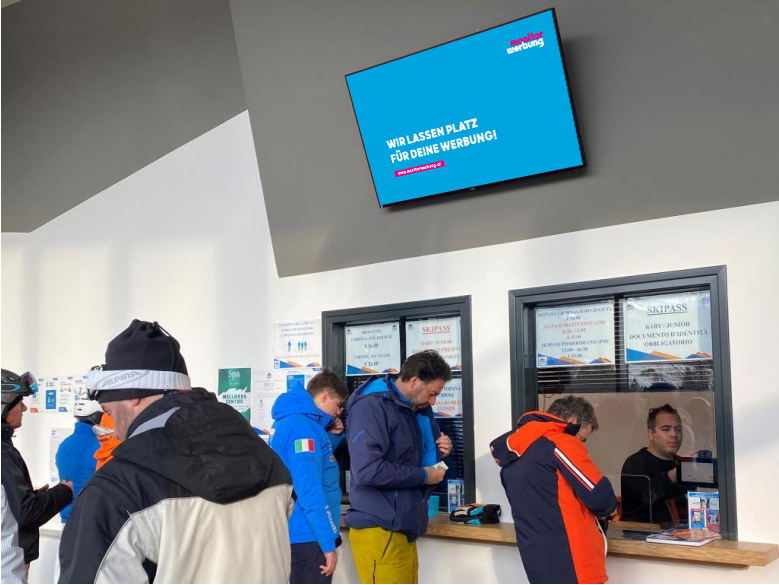 Infomonitor Kasse Col Drusciè Skigebiet Cortina d'Ampezzo
