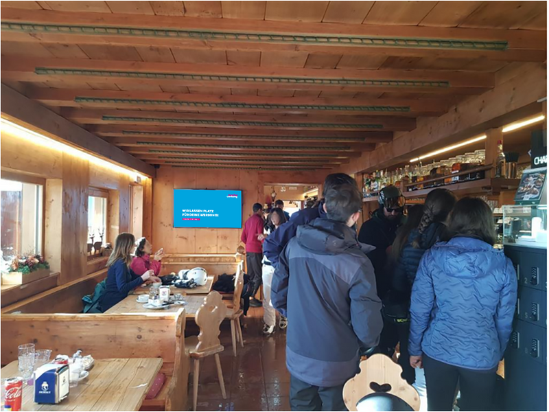 Infomonitor Bar Capanna Tondi Skigebiet Cortina d'Ampezzo